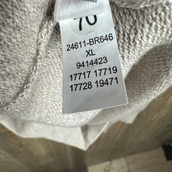 Bonobos Quarter Zip Herringbone Sweater Mens XL Slim Extra Fine Merino Wool Tan - Picture 6 of 7